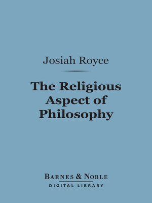 cover image of The Religious Aspect of Philosophy (Barnes & Noble Digital Library)